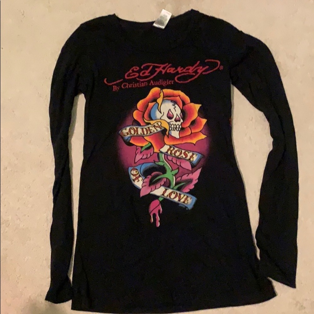 Black long sleeve Ed Hardy shirt